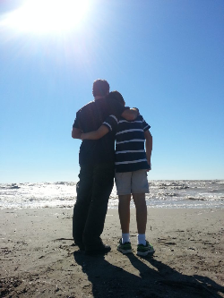 Kevin Bulmer with his son, Eddie